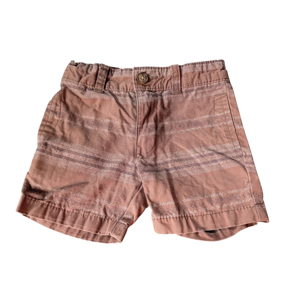 Carter's Toddler Boys Terracotta Brown Tribal Geometric Print Shorts 2T
